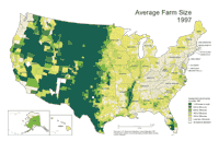Average Farm Size - U.S. by County, 1997